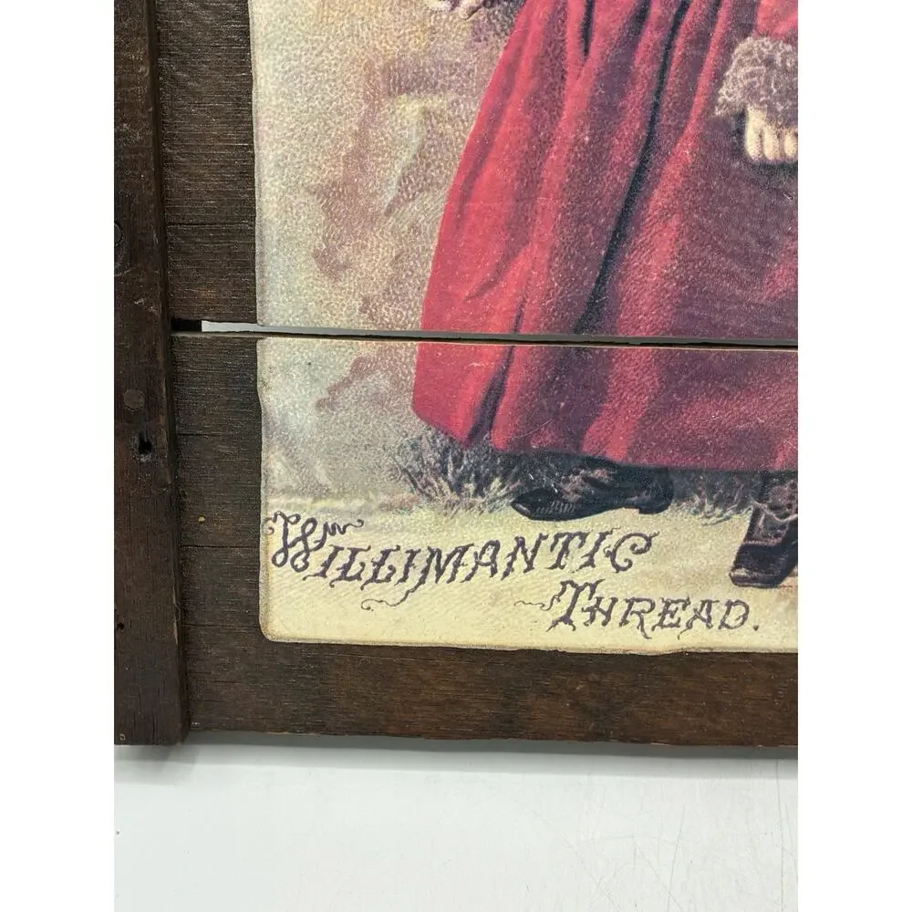 Farmhouse Wall Decor Vintage Style Willimantic Thread Image Barnwood Floral